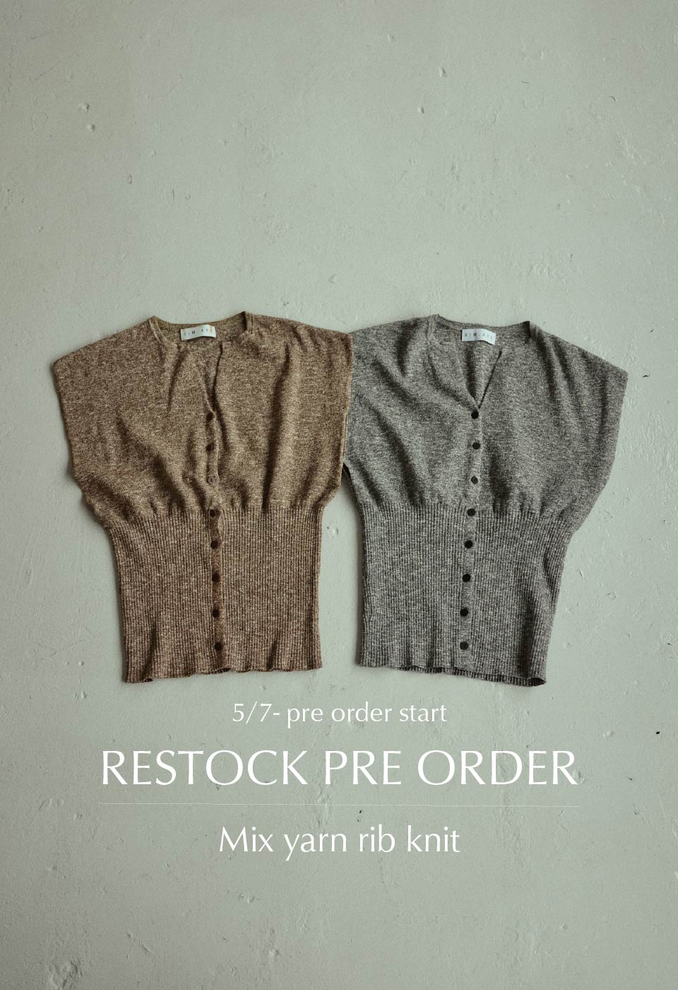 RIM.ARK | Melange knit vest (KNITWEAR ) |RIM.ARK ONLINE STORE